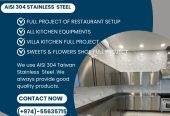 Stainless Steel Kitchen Cabinet Full project Restaurant Hotel,Villa Kitchen Sweets shop