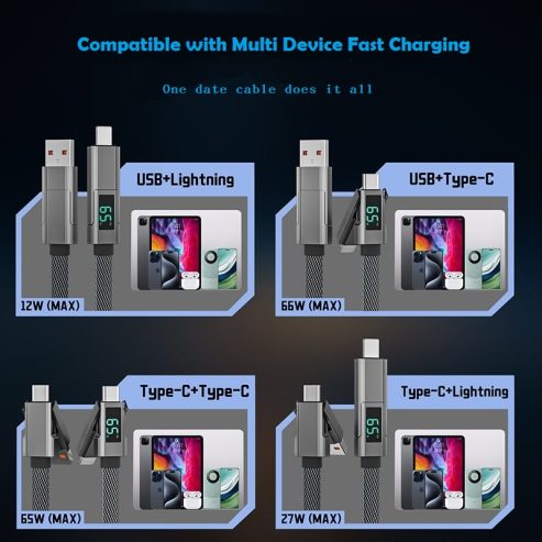 Sirem Four in One Super Fast Charging Cable