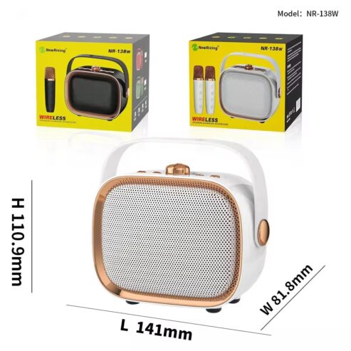 Mini Bluetooth Karaoke Speaker with Two Mics