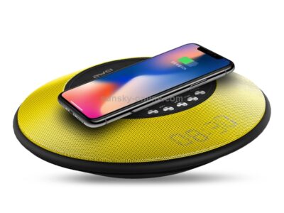 Awei-Y290-5W-Wireless-Charger-with-Bluetooth-Speaker-Yellow