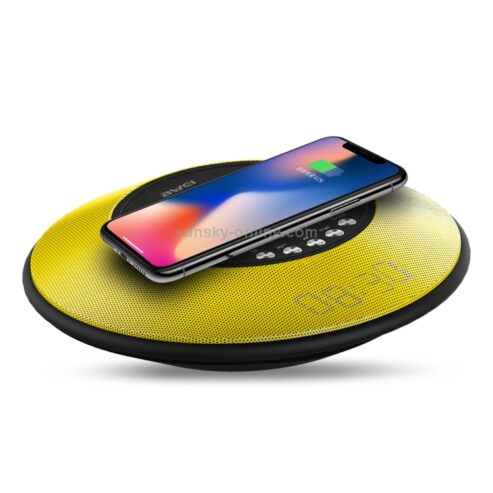 Awei Y290 5W Wireless Charger with Bluetooth Speaker – Yellow