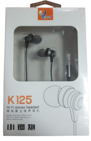 HEYU Black Wired Control Sports Earphone, 3.5 mm