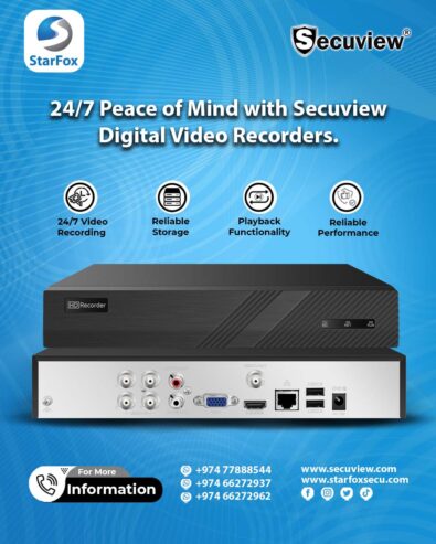 24/7 Peace of Mind with Secuview Digital Video Recorders.