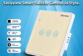 Brushed Panel Three Gang Wi-Fi Secuview Smart Switch, Control in Style.