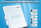 Brushed Panel Three Gang Wi-Fi Secuview Smart Switch, Control in Style.