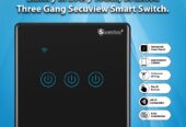 Brushed Panel Three Gang Wi-Fi Secuview Smart Switch, Control in Style.