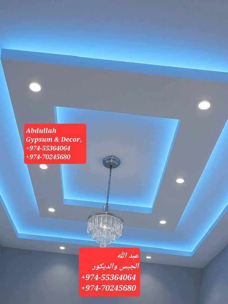Gypsum Board Decor on Ceiling,Partition,Paint,Wpc Wall Panel,Grc & Wall Moulding Work etc.+974-70245680